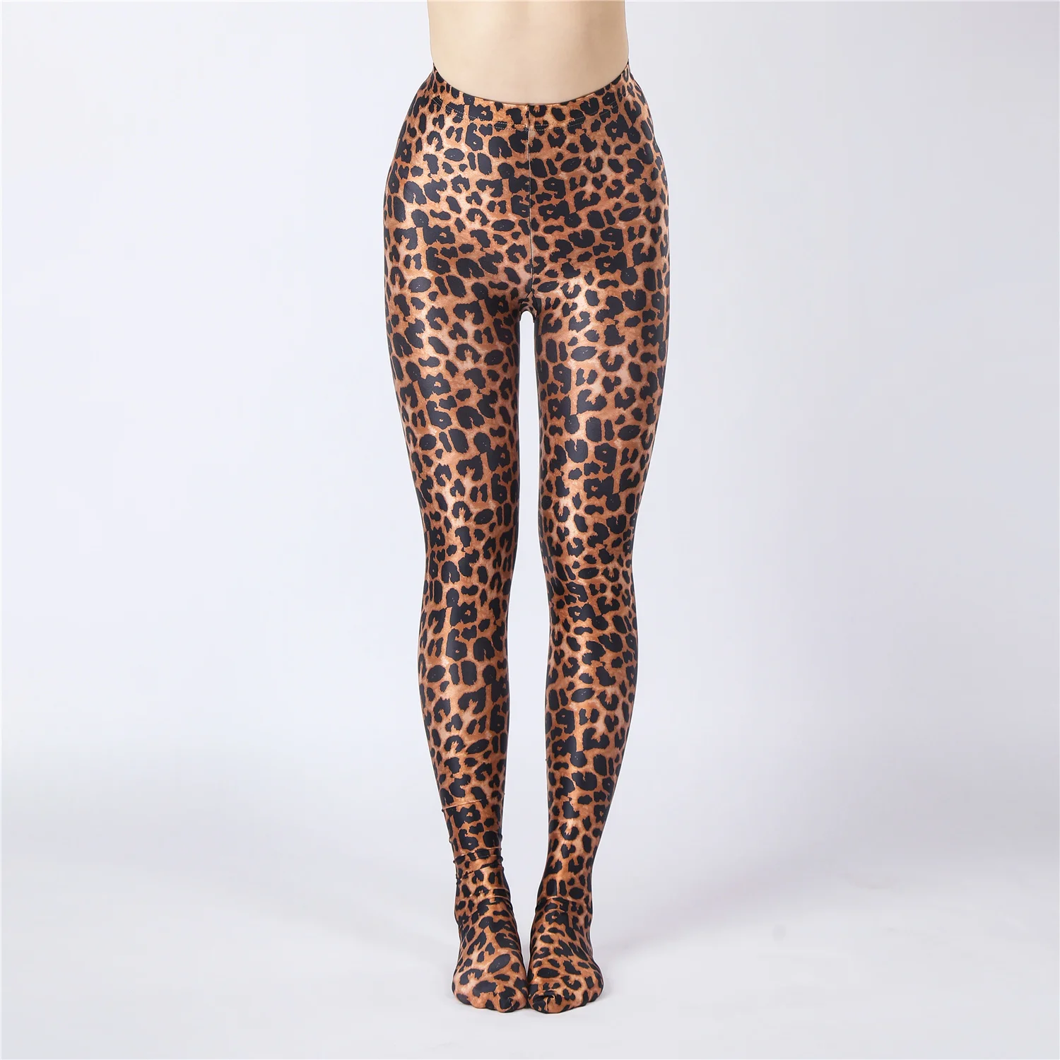 Sexy Frauen Öl Glänzend Glänzende Bleistift Hose Leopard Volle Leggings Fleck Glatte Elastische Sexy Yoga Hosen Candy Farbe Plus Größe