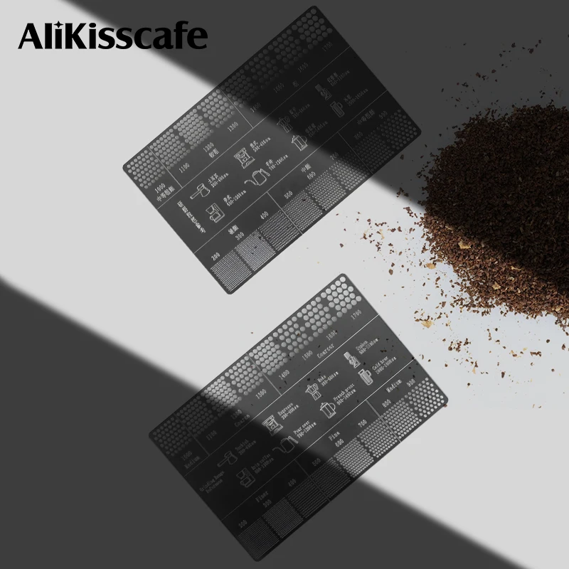 Coffee Powder Grinding Thickness Reference Comparison Card Grinder Scale Measure Card Espresso Machine Accessories Barista Tools Image