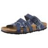 Pantolette ANISTON SHOES, Damen, Gr. 40, blau (dunkelblau gemustert), Lederimitat, klassisch, Schuhe Pantolette Schlappen, Sommerschuh, Schlappen mit verstellbaren Schnallen