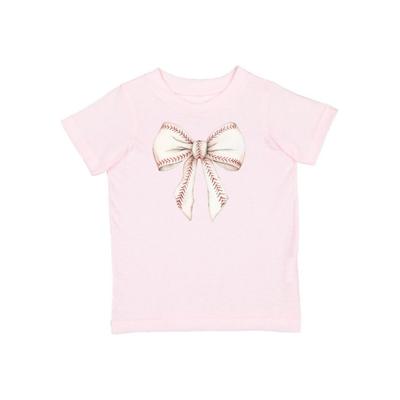 Sweet Wink Girls' Baseball Bow Short Sleeve T-Shirt - Baby, Little Kid, Big Kid - Ballet Pink