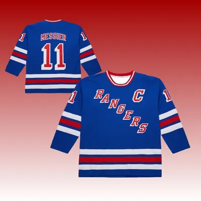 MN Men's Mark Messier Blue NY Rangers 1993/94 Power Play Player Jersey Size 11 NHL Long Sleeve 3d