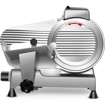10 inch Commercial Meat Slicer, 240W Frozen & Cheese Slicer, Premium Chromium-plated Steel Blade,