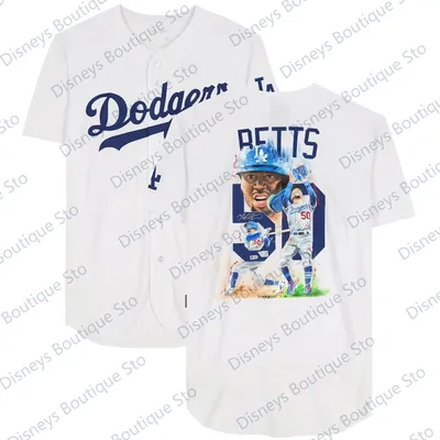 2024 New Arriavl Los Angeles BETTS Full Size Autographed Baseball Buttons Jersey Art by David Arrigo