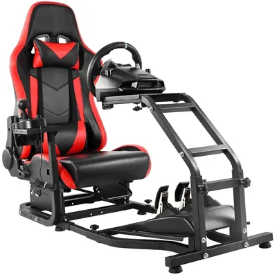 G29 Gaming Sim Cockpit: Adjustable Red Seat, Fits Logitech G920/G923 & Thrustmaster T300 (No