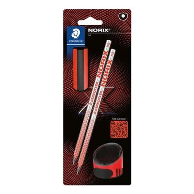 Staedtler 4-tlg. Bleistift-Set »NORIX« HB mit Radiergummi und Spitzdose orange Image