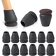 Protecteurs de pieds de chaise noirs, 16 pièces, couvre-pieds diagonale avec coussinets en feutre épais, pieds de Table de meubles en TPE, protection des sols ronds
