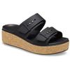 Keilpantolette CROCS "Brooklyn Cork Buckle", Damen, Gr. 42, schwarz, Croslite, casual, Schuhe, Keilsandale, Plateausandale mit LiteRide™ Schaumfußbett