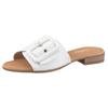 Pantolette GABOR "RHODOS", Damen, Gr. 44, weiß, Kalbsleder, unifarben, klassisch, Schuhe, Blockabsatz, Sommerschuh, Komfortschuh in Weite G (= weit)