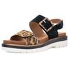 Plateausandaletten ARA "MALAGA", Damen, Gr. 36, bunt (schwarz, leo), Veloursleder, casual, Schuhe Riemchensandale Sandale, Plateausandale, Klettschuh in Bequemweite G (= weit)