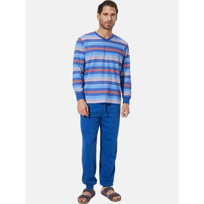 Schlafanzug BABISTA "Schlafanzug VANZO", Herren, Gr. L, blau (royal blau gestreift), Obermaterial: 100% Baumwolle CO., Homewear-Sets Image