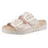 Pantolette GABOR, Damen, Gr. 42, beige (creme), Leder, unifarben, casual, Schuhe, Plateau, Bequemschuh, Sommerschuh mit praktischen Klettverschlüssen