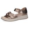 Riemchensandale CAPRICE, Damen, Gr. 40, grau (taupe metallic), Leder, sportlich, Schuhe, Keilsandalette, Sommerschuh, Bequemschuh mit Klettverschluss