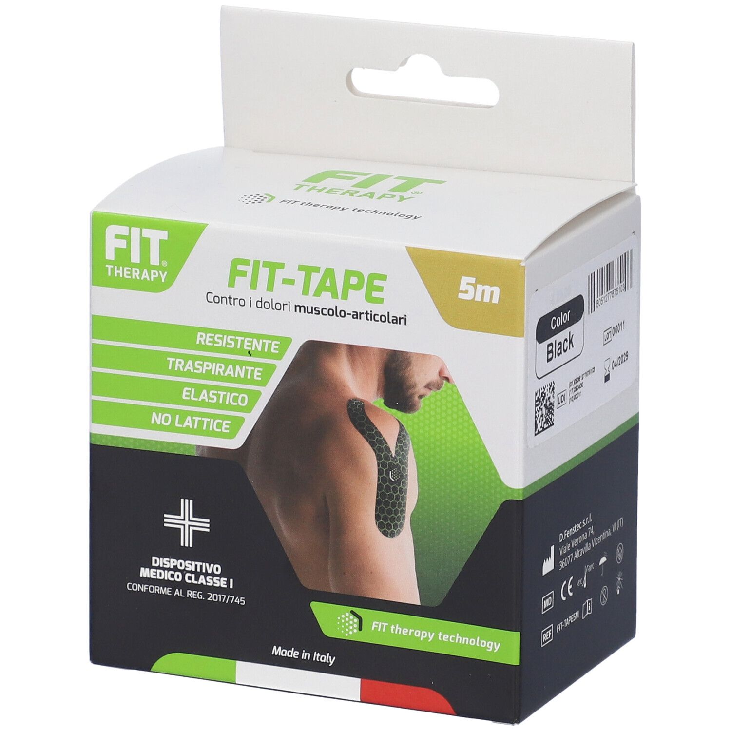 Fit Therapy Fit-Tape Rotolo Colore Nero 1 pz Cerotto