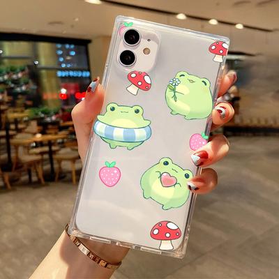 TEMU Animation Frog Pattern Print Silicone Protective Phone Case High Quality Protective Phone Case For Iphone 14 13 12 11 Xs Xr X 7 8 6s Mini Plus Pro Max Se Gift For Birthday/easter/boy/girlfriend Image