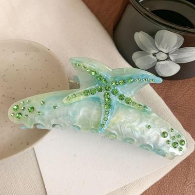 TEMU [1pc Shark Hair Claw Clip] 1pc Elegant Vintage Hair Claw Clip For Women, Large Size With Tassel Accent, Solid Color Shark Clip Hair Accessory, Single Pack Image