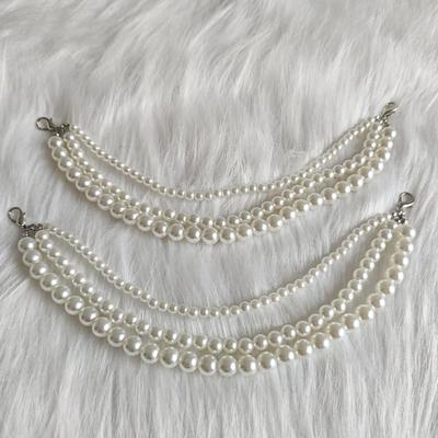 TEMU 2pcs Removable Pearl Shoe Charms Set, Abs Pearl Chain Diy Shoe Accessory For Casual Footwear Decoration Image