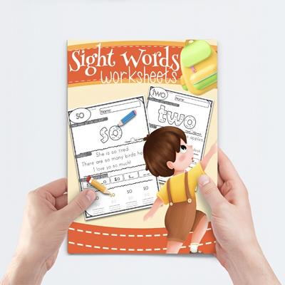 TEMU 50-page Kindergarten Sight Words Workbook - Phonics & Spelling Practice, High-frequency Word Activities For , Homeschool & Classroom Handwriting Aids, Paper Material Image