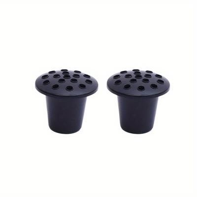 TEMU 2pcs Black 16-hole Worship Cemetery Flower Pot, Graveyard Vase, Graveyard Decoration, Graveyard Flower Sign, Short-legged Basin With Lid, Simple Living Room Balcony Floor Planting Pot Image