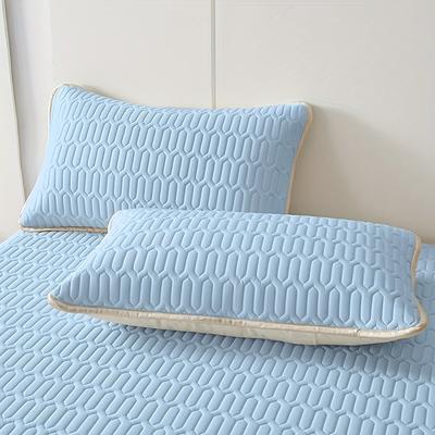 TEMU 2pcs Latex Pillowcase Cool Light Beige-friendly Bed Pillow Quick Cooling 48cm*74cm Without Pillow Core, Washed Machine For Summer Use Image