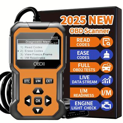 TEMU Automotive Diagnostic Scanner Tool - Eobd/can Fault Code Reader With Voltage Tester & Engine For Obdii Vehicles Image