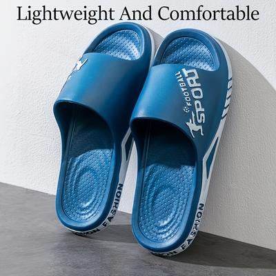 TEMU /summer Super Soft Fashion Thick Sole Slippers Couple Bathroom Home Beach Outdoor Slippers Image