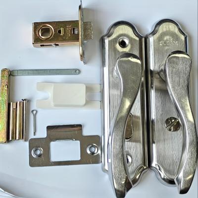 TEMU 1pc Of Household Silent Door Handle That Drilling, Suitable For Bedroom Wooden Doors, Universal Indoor Door Lock, Adjustable Locking Mechanism, Styles. Image