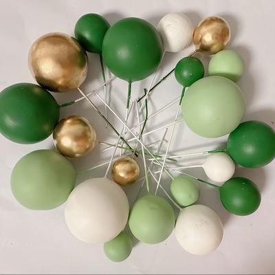 TEMU 18pcs Plastic Cake Decorating Balls - Golden & Pastel Colors, Food-safe Lightweight Durable For Cakes, Cupcakes, Dessert Tables - Christmas, Birthdays, Weddings, Halloween, Thanksgiving, Easter Image
