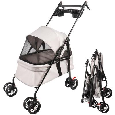 4-Rad-Hundebuggy Transportwagen für Hunde & Katzen (50x70x95 cm) Leichter Reisewagen mit Image