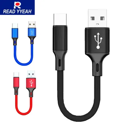 0.25M Cable Micro USB Cables For Power Bank iPhone 15 Samsung Android Phone Type c Data Cord Fast Charging Portable Wire