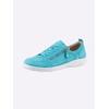 Sneaker CAPRICE, Damen, Gr. 40, blau (türkis), Veloursleder, sportlich, Schuhe