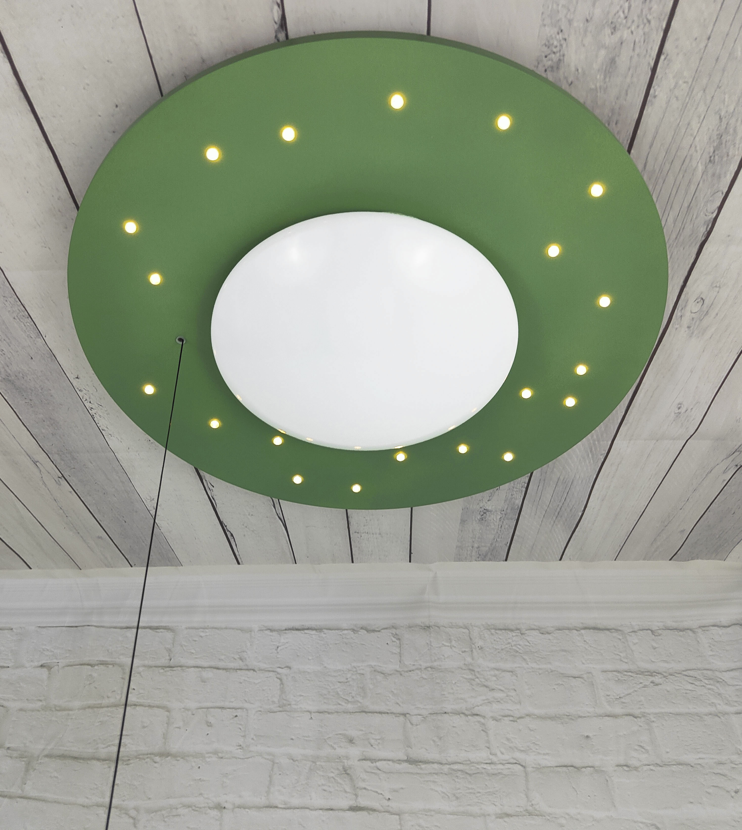 NIERMANN Deckenleuchte "Starlight", grün (salbeigrün), 1, Ø 54cm H: 11cm, 1 Stk., Leuchten, E27 Fassung für einfachen Leuchtmittelwechsel, Kinderlampe