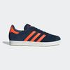 Sneaker ADIDAS ORIGINALS "GAZELLE", Gr. 43, collegiate navy, orange, core weiß, Leder, Synthetik, sportlich, Schuhe