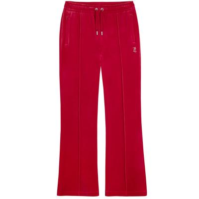 Sweathose JUICY COUTURE "TINA TRACK PANT_ Damen", Damen, Gr. M, EURO-Größen, rot (astor rot), 95% POLYESTER, 5% ELASTAN, slim fit, Hosen, Trainingshose Damen, Sweathose, Velour, Jogginghose mit Glitzer, Sale Image