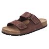 Pantolette ROHDE "SOAVE", Herren, Gr. 43, braun (dunkelbraun), Veloursleder, klassisch, Schuhe, Sommerschuh, Strandschuh, Schlappen, Hausschuh mit Klettriemchen