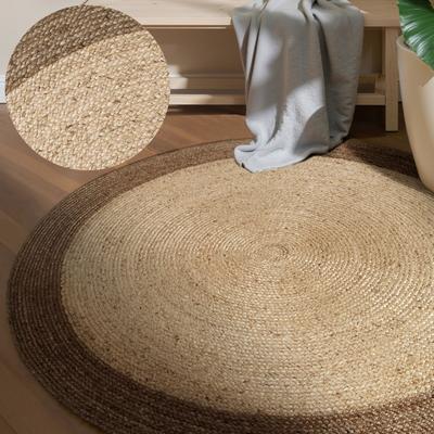 Teppich HANSE HOME "Jutta Juteteppich", naturgreige, elfenbein, H:9mm Ø:240cm, Jute, Teppiche, 100% Jutefaser, Natur, Wohnzimmer, Esszimmer, Flur, Boho, Skandi Image