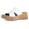 Pantolette GABOR, Damen, Gr. 40, weiß, Kalbsleder, unifarben, modisch, Schuhe, Keilabsatz, Sommerschuh, Best Fitting für eine komfortable Passform