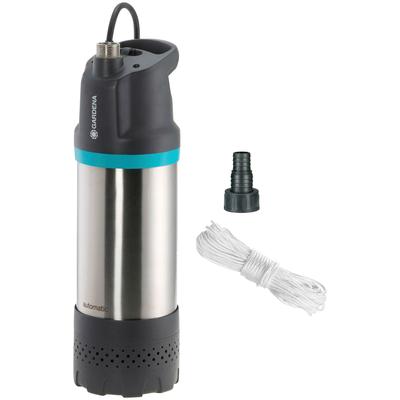 Tauchdruckpumpe GARDENA "5900/4 inox automatic, 1771-20", blau (silberfarben, grau, türkis), B:20,4cm H:58,5cm L:22,5cm, Pumpen, 5900 l/h max. Fördermenge Image