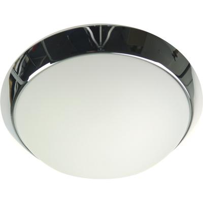 NIERMANN Deckenleuchte "Opal matt, Dekorring Chrom", grau (chrom), Ø 50cm, Lampen Image