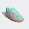 Sneaker ADIDAS ORIGINALS "GAZELLE COMFORT CLOSURE ELASTIC LACES KIDS", Kinder, Gr. 26, clear mint, bliss pink, bright blau, Leder, sportlich, Schuhe, für Kinder