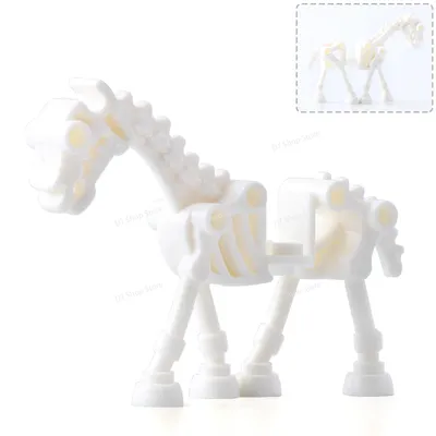 Mittelalter liche Ritter Krieg Pferd Skelett Pferd Tier Bausteine erleuchten Ziegel Lernspiel zeug Kinder für Geschenke Image