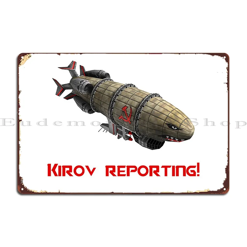 Command And Conquer Red Alert Kirov Reporting Metallschild Garage Cinema Cave Club Druck Blechschild Poster
