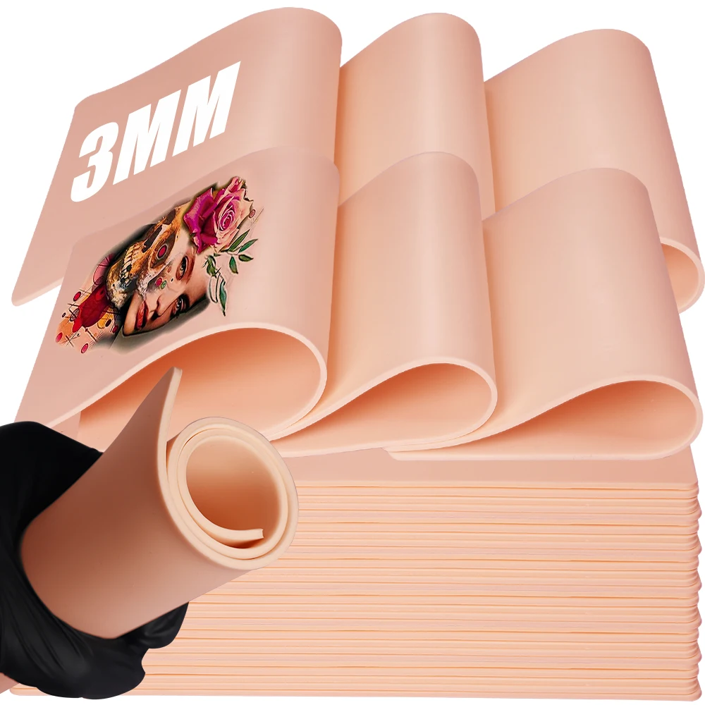 8/5/3/2/1 stücke 3mm Tattoo Praxis Haut Augenbraue Kunstleder Ausbildung Gefälschte Haut doppelseitige Silikon Anfänger Praxis Haut