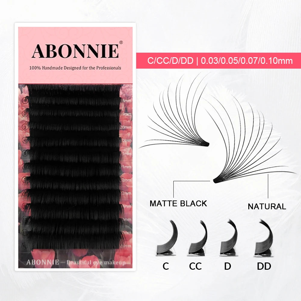 Abonnie Cashmere Blomming Lashes Easy Fan Wimpernverlängerungen Mega-Volumen-Fächerwimpern 8-25mm Alle Größen Wimpernzubehör für Augenschönheit Image