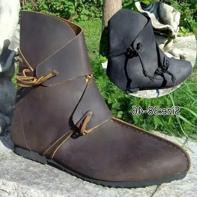 Cosplay Herren Mittelalter PU Leder Schuh Mittelalter Stiefeletten Viktorianische Renaissance Image