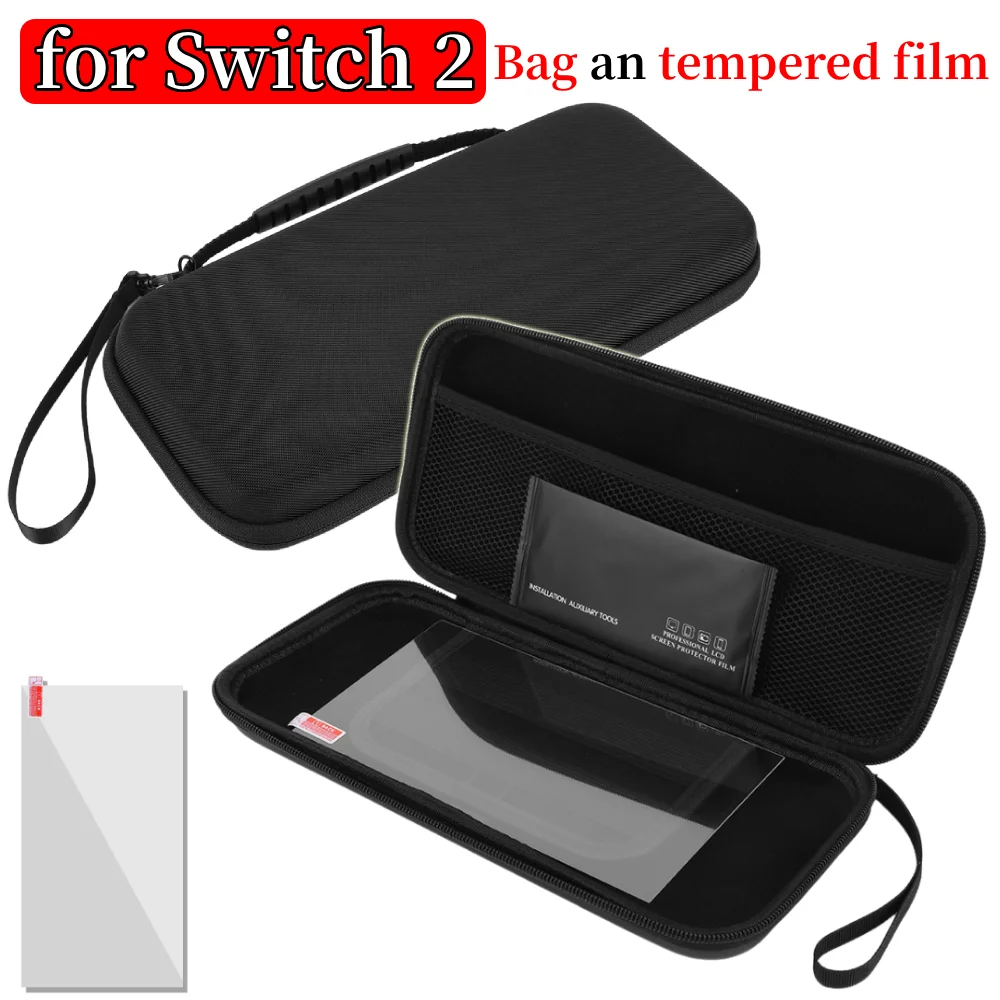 EVA-Tragetasche und Displayschutzfolie für Switch 2, schützende Reisetasche, stoßfeste Handtasche mit Reißverschluss, kratzfestes Spielezubehör Image