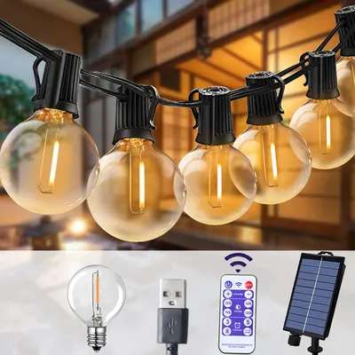 G40 Outdoor Lichterketten Solar Girlande LED Terrasse Seil Lampen Solar String Für Camping Garten Party Hochzeit Terrasse Dekoration