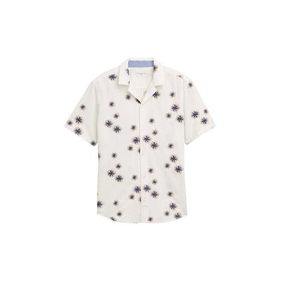 TOM TAILOR Herren Regular Fit Kurzarmhemd im Hawaii-Look, weiß, Gemustert, Gr. XXXL Image