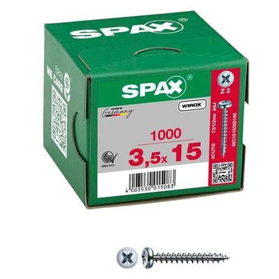 SPAX Universalschrauben Z2 Halbrundkopf WIROX 3,5 x 15 mm 1000 Stück