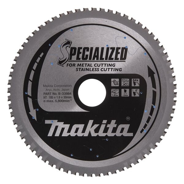 makita Kreissägeblatt »B-33984 SPECIALIZED« 185,0 mm 64 silber Image