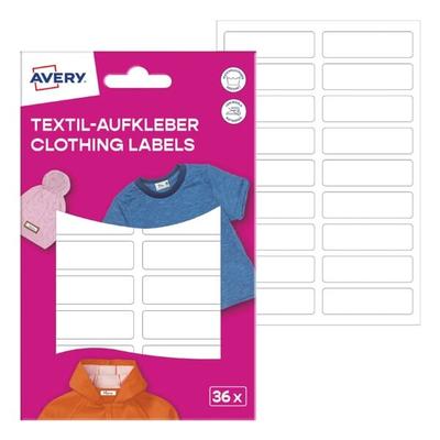 Avery Zweckform 36er-Pack Textil-Aufkleber 45x13 mm weiß weiß Image